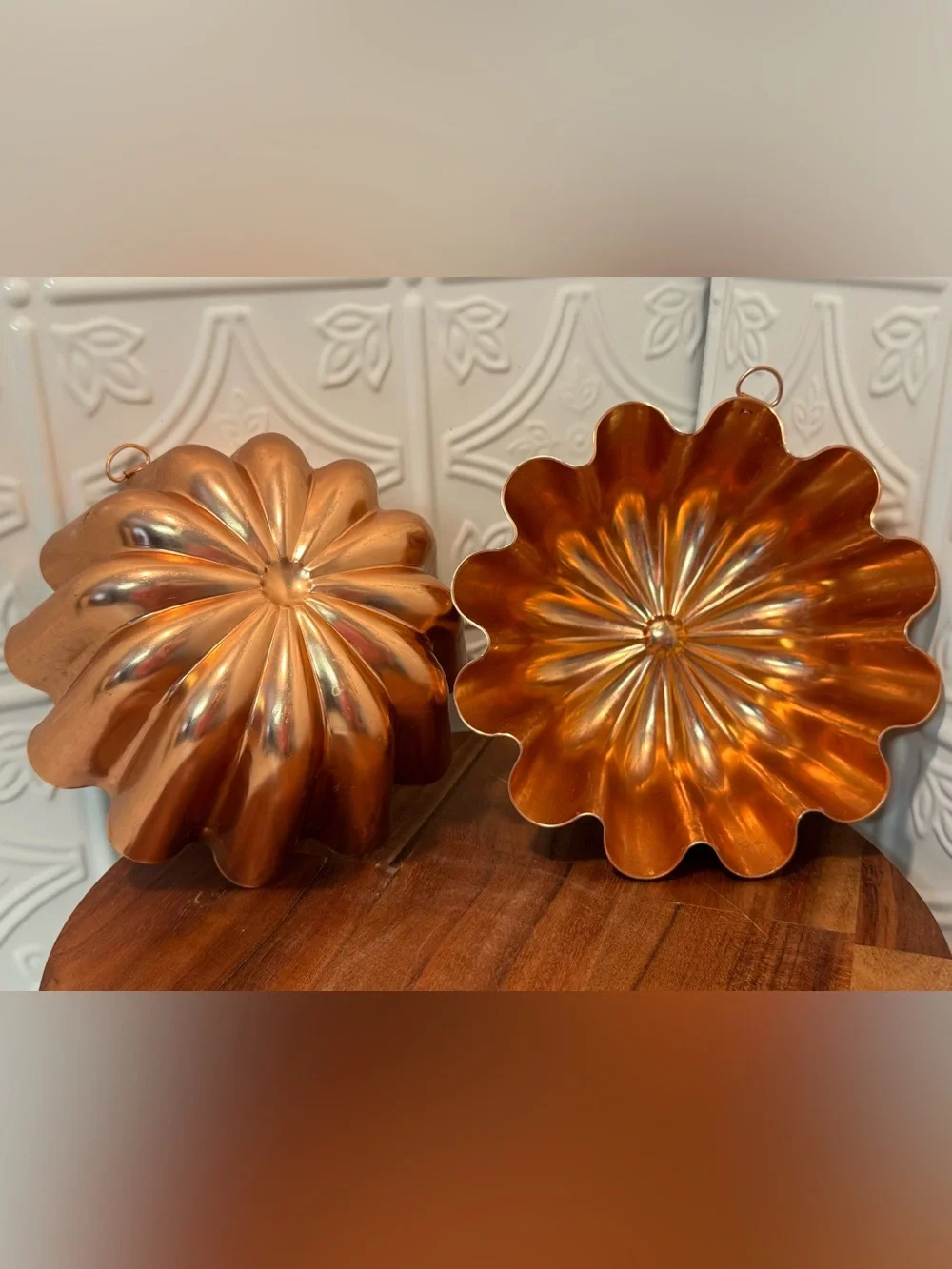 Copper-Colored Fluted Bundt Cake Molds - Set of 2